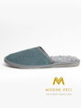 Warme Herren Leder-Pantoffeln Modell 4B blau