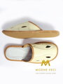 Moderne Herren Leder-Hausschuhe Modell 1B beige