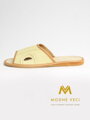 Offene Herren Leder-Hausschuhe Modell 2B beige