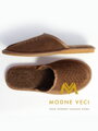 Warme Herren Leder-Pantoffeln Modell 4A braun