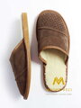 Warme Herren Leder-Pantoffeln Modell 6A dunkelbraun