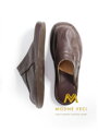 Moderne Herren Leder-Hausschuhe Modell 15A dunkelbraun
