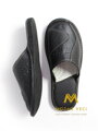 Moderne Herren Leder-Hausschuhe Modell 7A schwarz