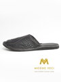 Moderne Herren Leder-Hausschuhe Modell 7A schwarz