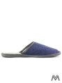 Moderne Herren Leder-Hausschuhe Modell 3B blau
