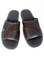 Offene Herren Leder-Hausschuhe Modell 11A dunkelbraun