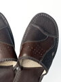 Offene Herren Leder-Hausschuhe Modell 11A dunkelbraun