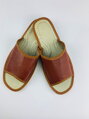 Herrenlederpantoffeln in brauner Farbe 18B