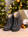 Warme Pantoffeln aus Schafwolle Modell 92 mit Reißverschluss
