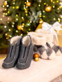 Warme Pantoffeln aus Schafwolle Modell 92 mit Reißverschluss