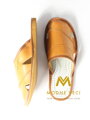 Moderne Herren Leder-Hausschuhe Modell 9A hellbraun