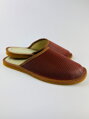 Herrenlederpantoffeln in brauner Farbe 17B