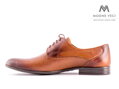 Elegantné topánky - kožené model 138/T - hnedé