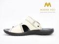 Herren Stirn Leder Sandalen und Pantoffeln in einem weißen