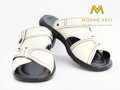 Herren Stirn Leder Sandalen und Pantoffeln in einem weißen
