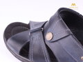 Herren Stirn Leder Sandalen und Pantoffeln in einem - blau