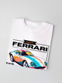 Weißes Herren-T-Shirt mit VSB FERRARI-Aufdruck