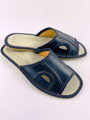 Offene Herren Leder-Hausschuhe Modell 2C dunkelblau