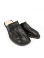  Pánske kožené papuče Model 16B čierne oteplné