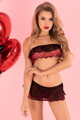 Damen Erotikkostüm KISSABLE HEARTS rot