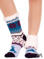 Thermo Socken blau/weiß gemustert