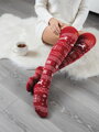 Damskie stylowe świąteczne pończochy RED