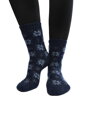 Damen Thermo-Wollsocken dunkelblau mit blauen Flocken