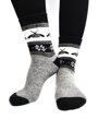 Damen Wollsocken ANGORA Bienen schwarz-grau