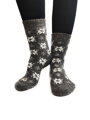 Damen Thermo-Wollsocken dunkelgrau mit weißen Flocken