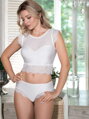 Zaujímavý krátky crop top ERII biely