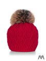 Damen Strickmütze mit Bommel ADA rot