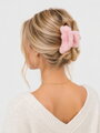 Damen Haarspange rosa flauschig