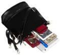 Damenhandtasche aus schwarzem Leder