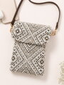 Dámska kabelka na telefón – crossbody, pletená
