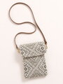 Dámska kabelka na telefón – crossbody, pletená