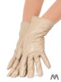 Damen Lederhandschuhe mit Glattoptik beige