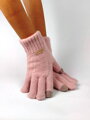 Damen Strickhandschuhe für Touchscreens dunkelrosa