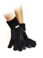Damen Strickhandschuhe für Touchscreens schwarz