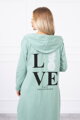 Lange Damen Sweatshirt-Jacke 9113 minze
