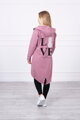 Lange Damen Sweatshirt-Jacke 9113 dunkelrosa