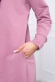Lange Damen Sweatshirt-Jacke 9113 dunkelrosa