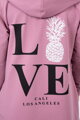 Lange Damen Sweatshirt-Jacke 9113 dunkelrosa
