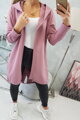 Lange Damen Sweatshirt-Jacke 9113 dunkelrosa