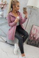 Lange Damen Sweatshirt-Jacke 9113 dunkelrosa