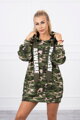 Damen Sweatshirt-Kleid mit Kapuze 9107 ARMY-grün