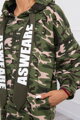 Damen Sweatshirt-Kleid mit Kapuze 9107 ARMY-grün