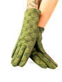 Trendy rukavice v tmavo-zelenej farbe 