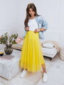 Damen Tüll Midi-Rock gelb