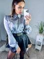 Damenbluse aus Satin VSB ELEGANT silbern