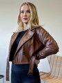 Braune kurze Damenjacke
